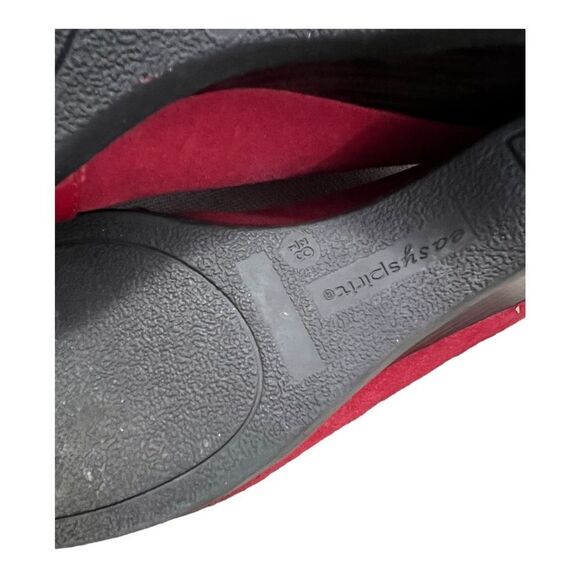 Easy spirit red sueded leather wedge loafers size 8.5 - Picture 9 of 10